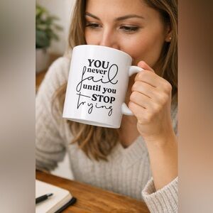 Hand Crafted White Motivational Mug